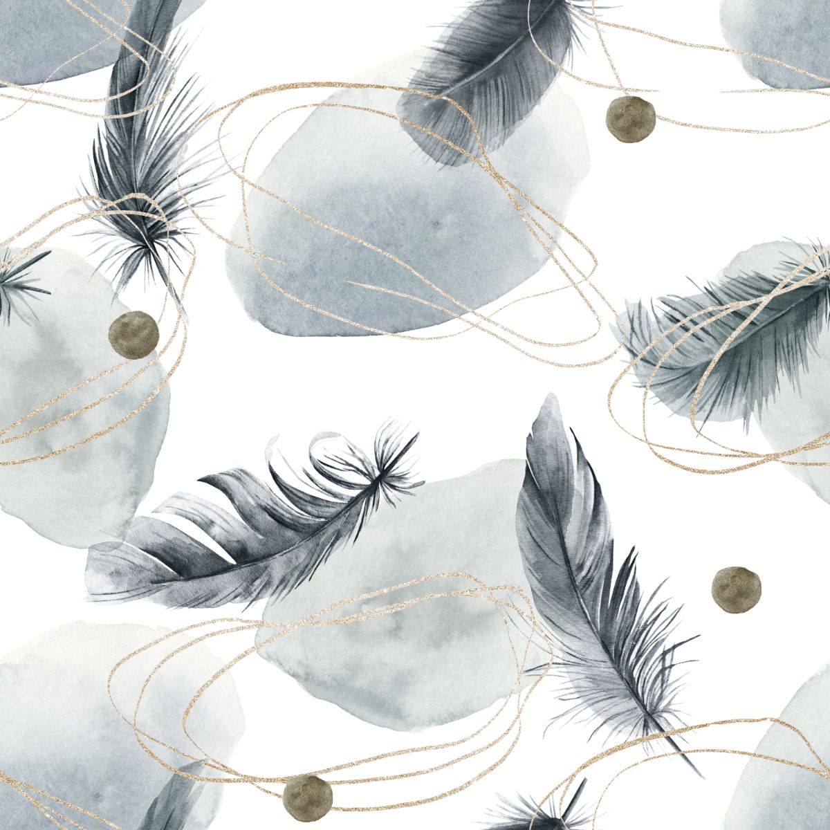 grey and white feather